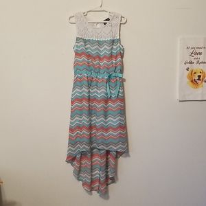Pink & Violet Hi-Low Dress